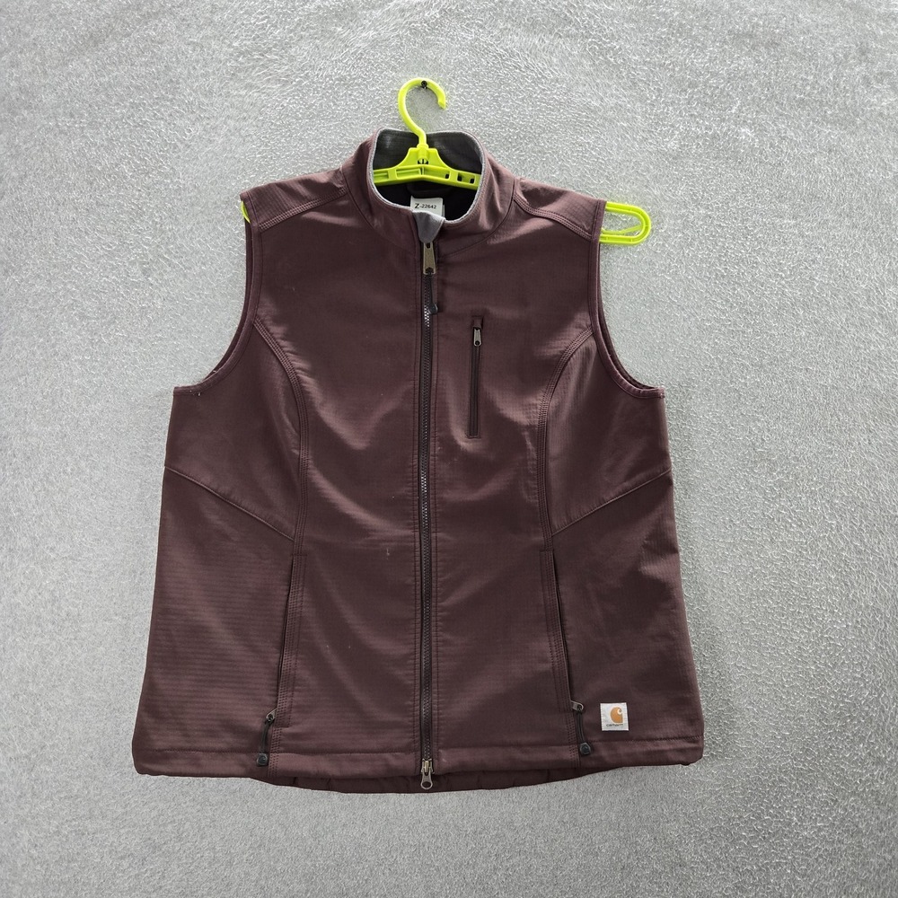 Carhartt Women‎ Jacket XL (16/18) Brown Denwood Sleeveless Work Utility